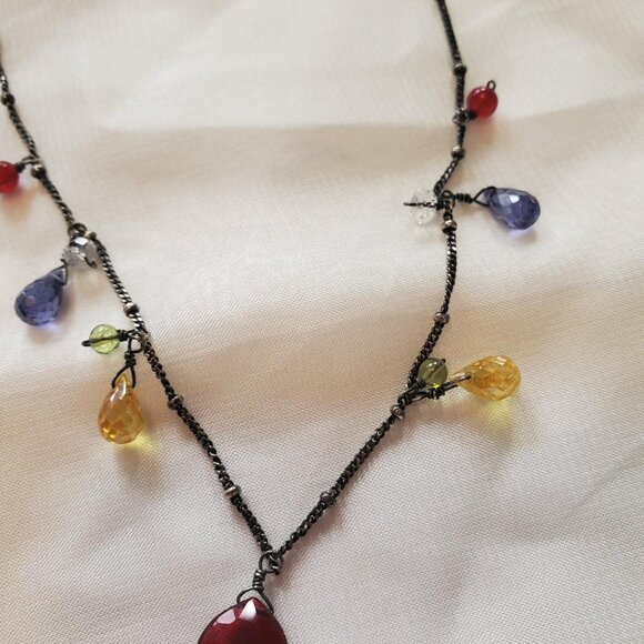 Anna Balkan vintage black silver stone necklace - Picture 7 of 11